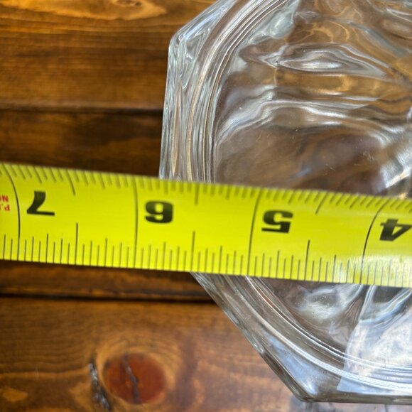 Vintage Clear Glass Lidded Candy Dish or Storage Jar – Hexagon Shape - Picture 5 of 6